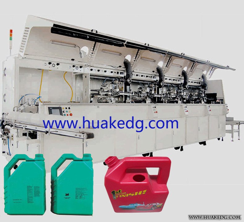 4 Colors Automatic UV Screen Printing Machine on Buckets Pails